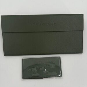 Longchamp Dark Green Glasses Case Unisex